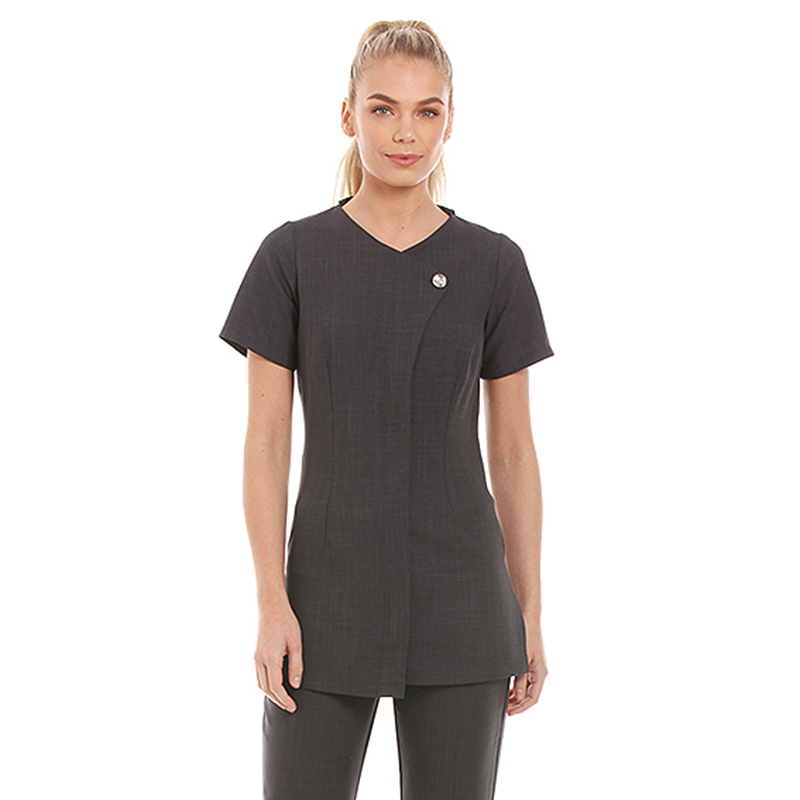Chelsea Tunic Dark Grey with Diamante Button