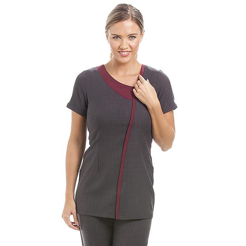 Havana Tunic Dark Grey/ Burgundy