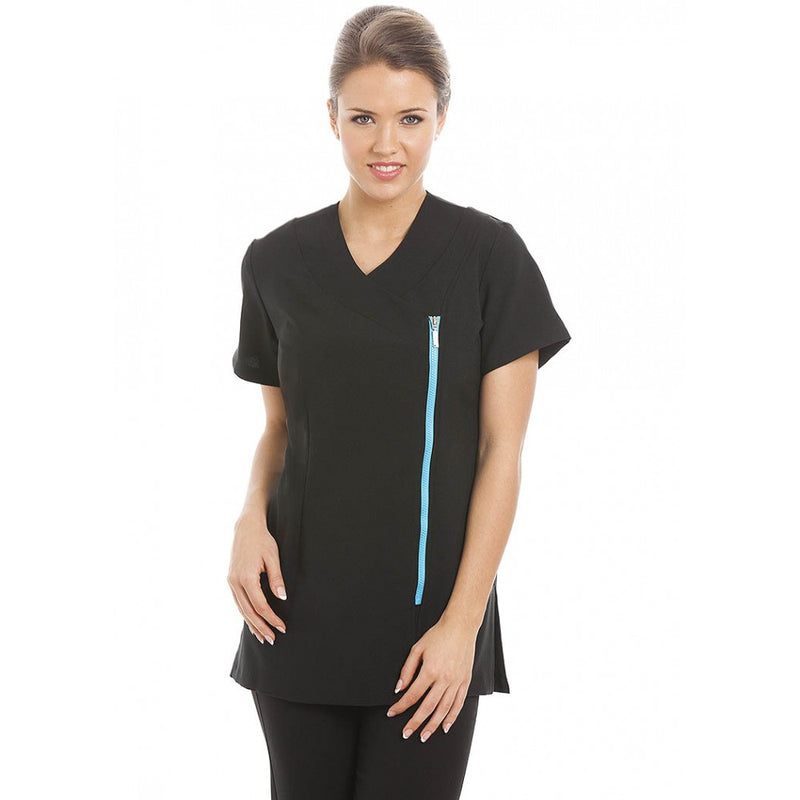 Miami Tunic Black with Aqua Zip