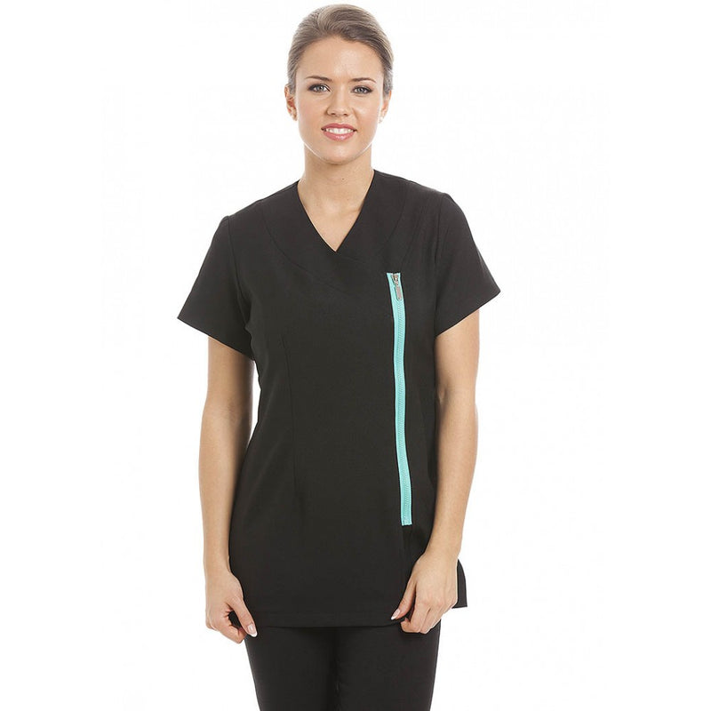 Miami Tunic Black with Jade Zip