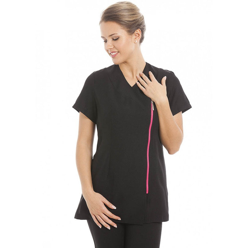 Miami Tunic Black with Pink Zip