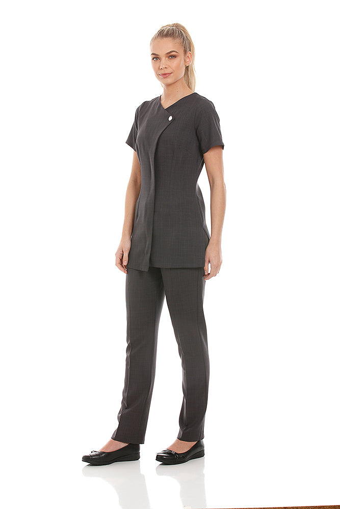 Chelsea Tunic Dark Grey with Diamante Button - Shooters Hill