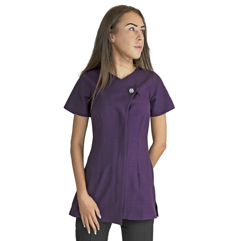 Chelsea Tunic Aubergine with Diamante Button - Ealing